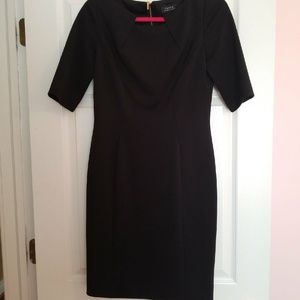 Tahari little black dress 6 gold zipper